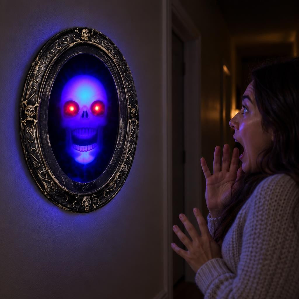 Espejo encantado con calavera, luz y sonido – foto ilustrativa