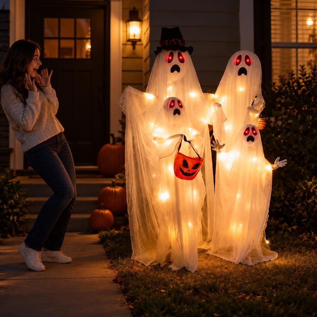 Familia de fantasmas con luz (160 cm) – foto ilustrativa
