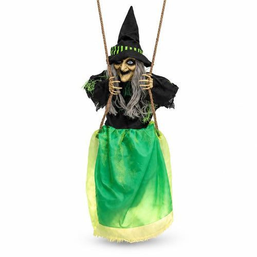 Bruja en columpio animada con sonido y sensor (120 cm)