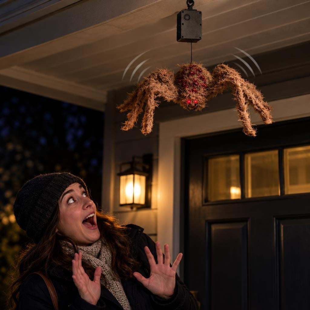 Araña colgante con sonido y sensor (70 cm): foto ilustrativa de ambiente
