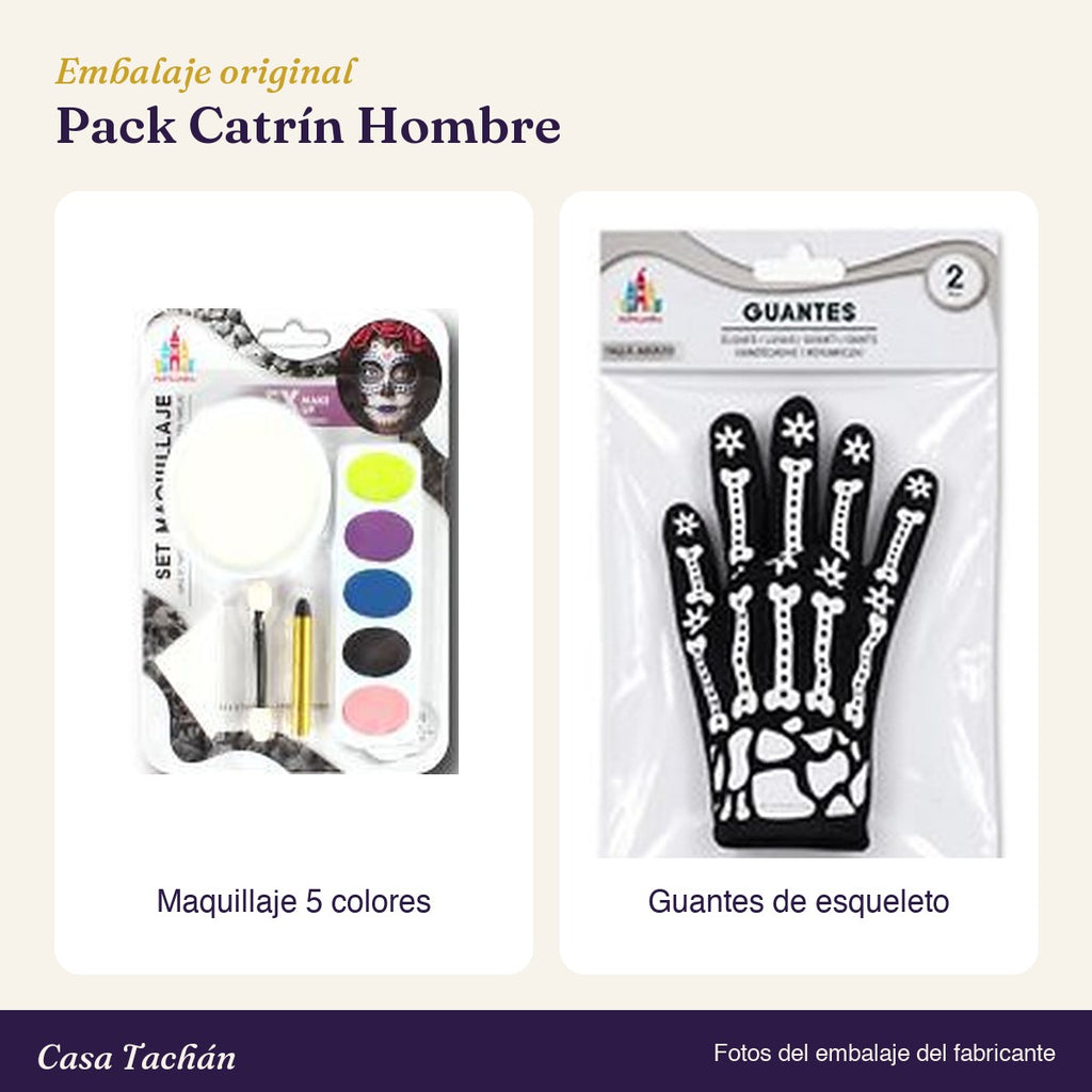 Embalaje original de los accesorios del Pack Catrín Hombre