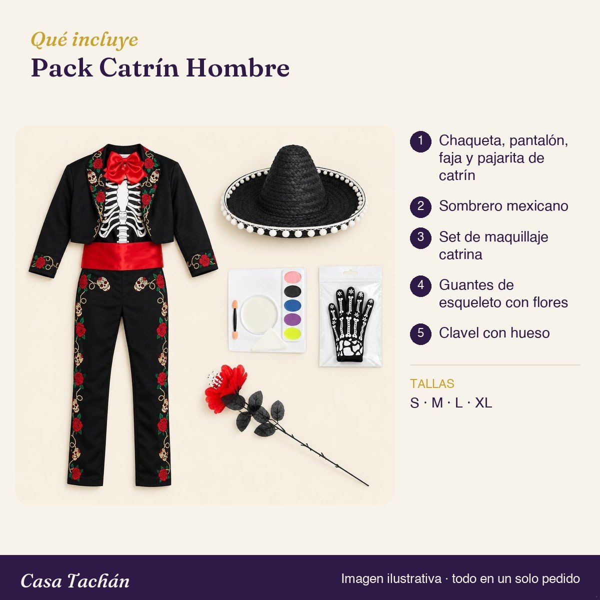 Qué incluye el Pack Catrín Hombre: lista de productos y tallas