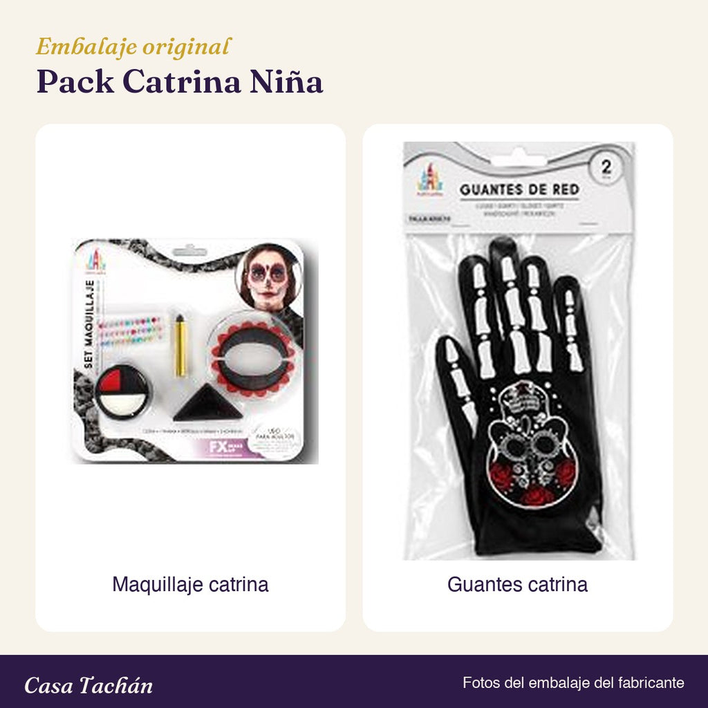 Embalaje original de los accesorios del Pack Catrina Niña