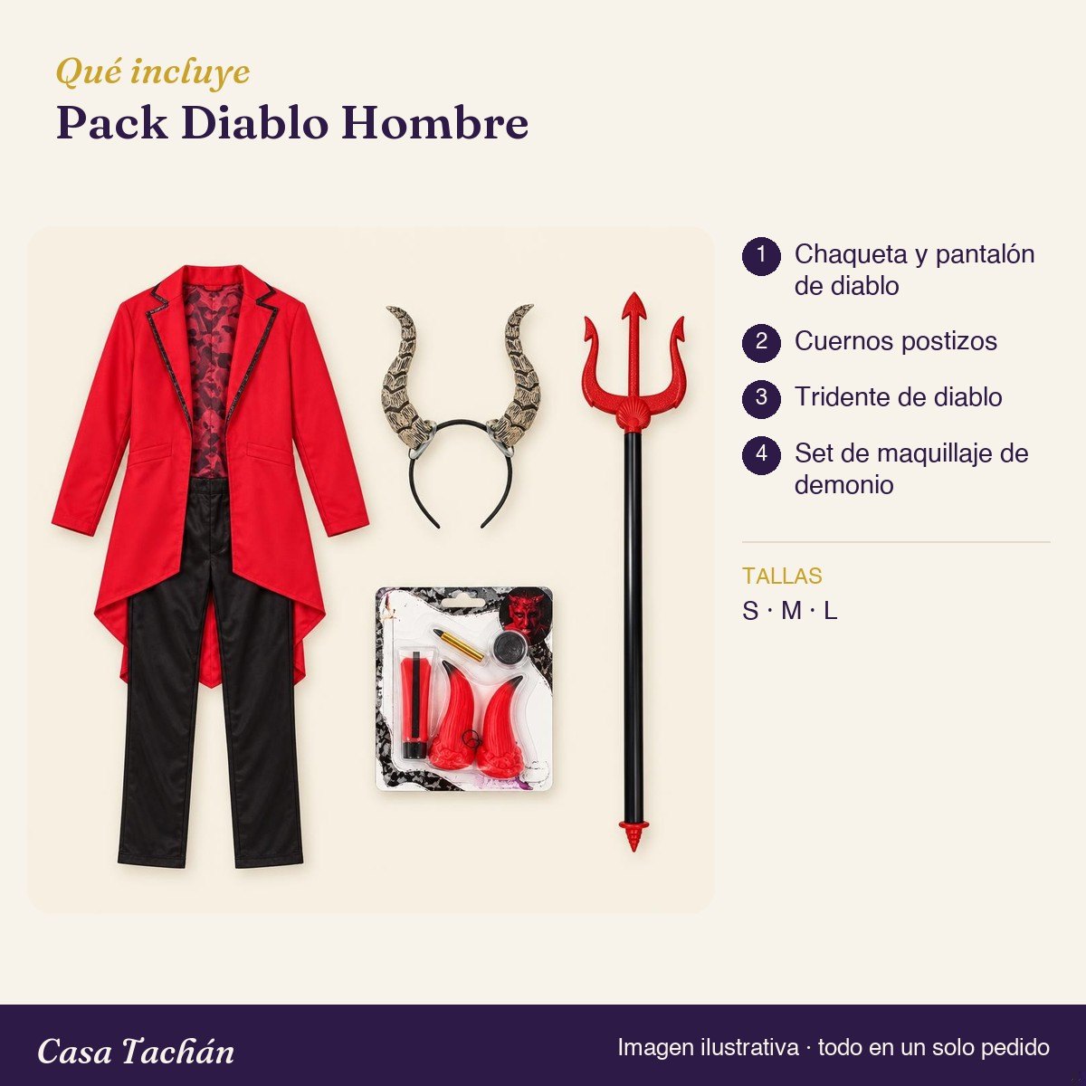 Qué incluye el Pack Diablo Hombre: lista de productos y tallas