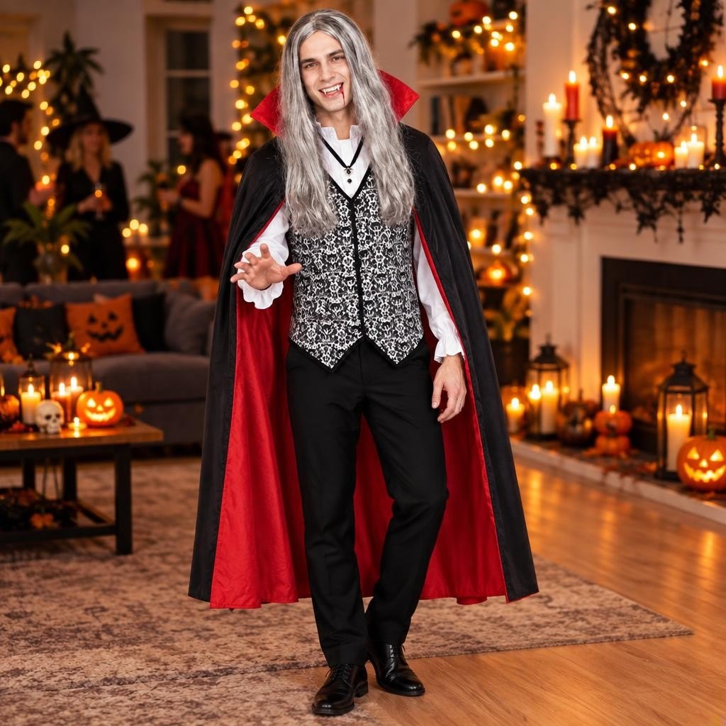 Pack Drácula Hombre: foto ilustrativa con el disfraz puesto