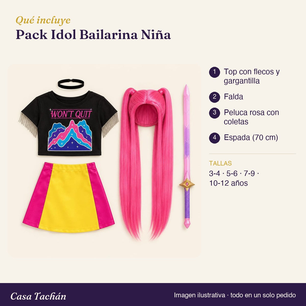 Qué incluye el Pack Idol Bailarina Niña: lista de productos y tallas